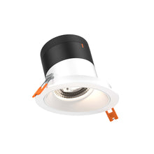 Load image into Gallery viewer, 4in Modular Downlight, 5CCT, 60 Degree Beam Angle, Slope Ceiling, White, White Trim
