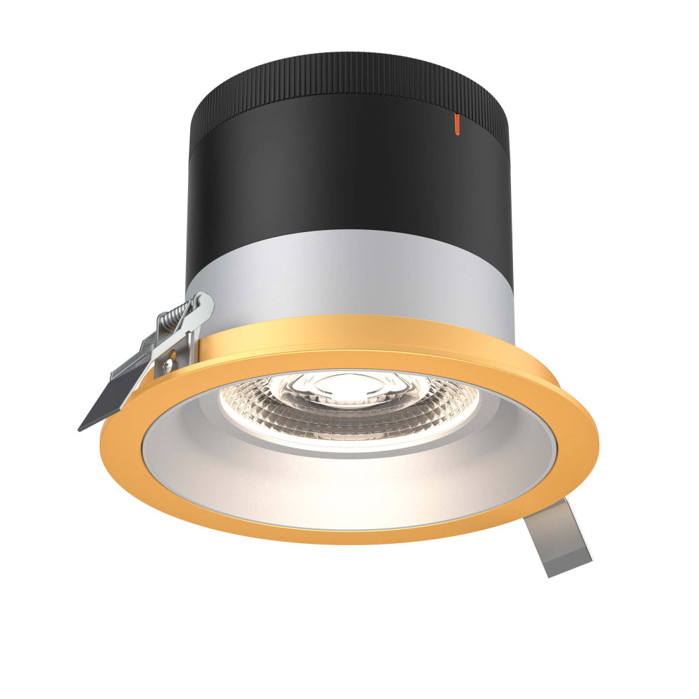 6in Modular Downlight, 5CCT, 20 Degree Beam Angle, Regressed, Alzak, Gold Trim