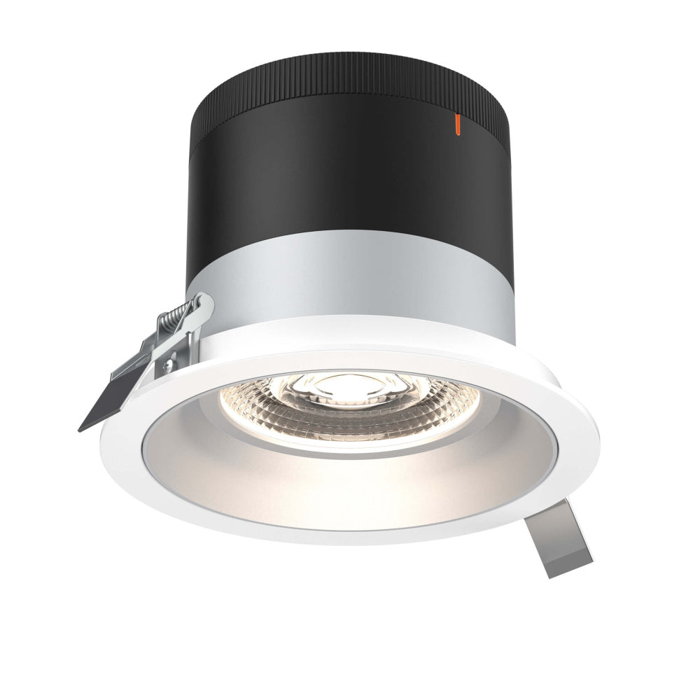 6in Modular Downlight, 5CCT, 20 Degree Beam Angle, Regressed, Alzak, White Trim