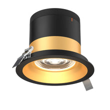 Load image into Gallery viewer, 6in Modular Downlight, 5CCT, 60 Degree Beam Angle, Regressed, Gold, Black Trim
