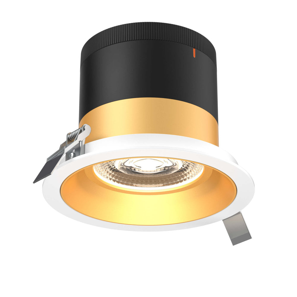6in Modular Downlight, 5CCT, 20 Degree Beam Angle, Regressed, Gold, White Trim