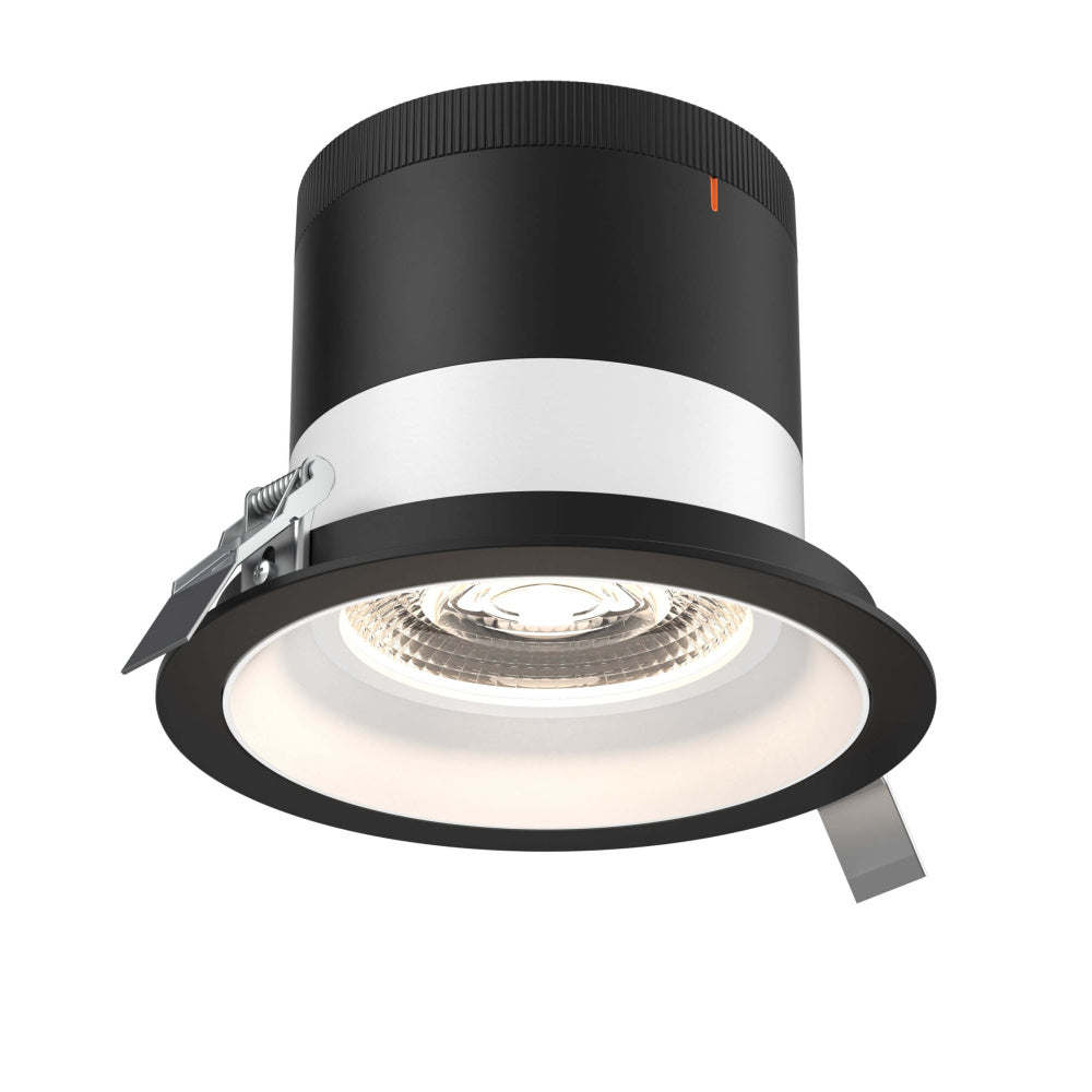 6in Modular Downlight, 5CCT, 35 Degree Beam Angle, Regressed, White, Black Trim