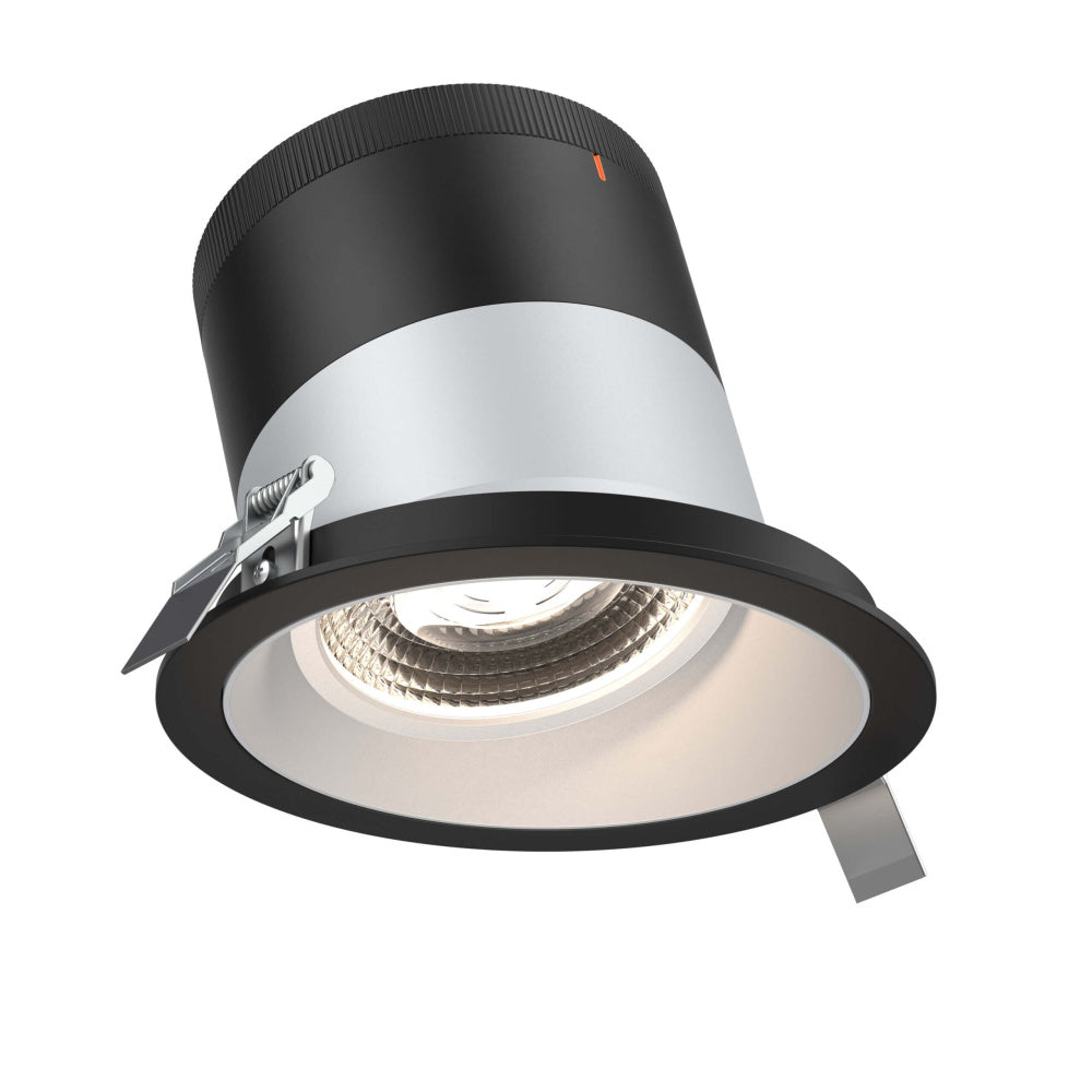 6in Modular Downlight, 5CCT, 35 Degree Beam Angle, Slope Ceiling, Alzak, Black Trim