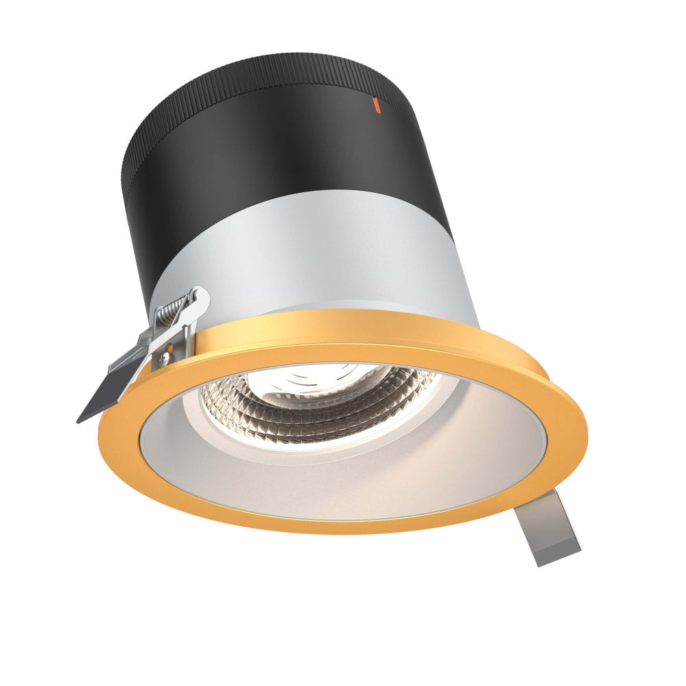 6in Modular Downlight, 5CCT, 60 Degree Beam Angle, Slope Ceiling, Alzak, Gold Trim