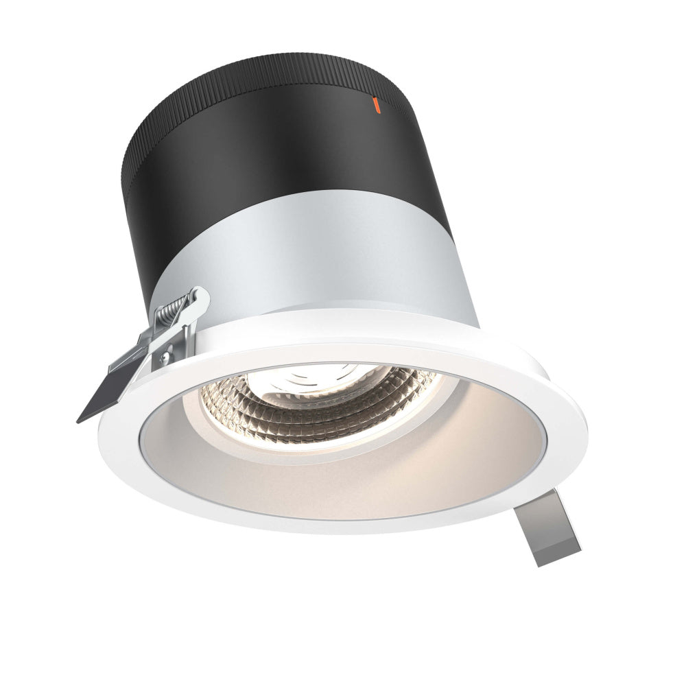 6in Modular Downlight, 5CCT, 35 Degree Beam Angle, Slope Ceiling, Alzak, White Trim