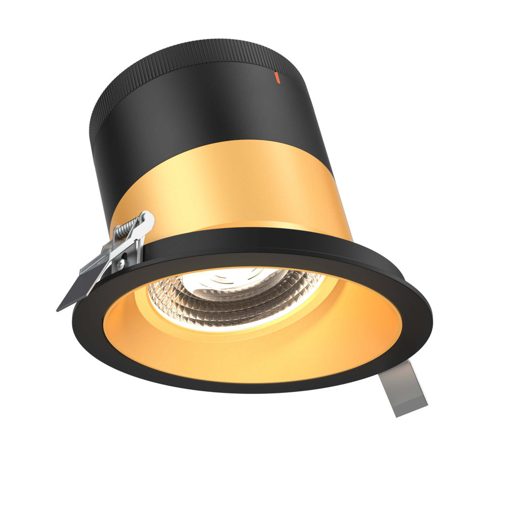 6in Modular Downlight, 5CCT, 60 Degree Beam Angle, Slope Ceiling, Gold, Black Trim