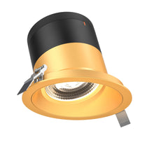 Load image into Gallery viewer, 6in Modular Downlight, 5CCT, 35 Degree Beam Angle, Slope Ceiling, Gold, Gold Trim
