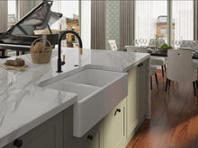 Load image into Gallery viewer, Lancaster Two Bowl Farmhouse Fireclay Sink in White
