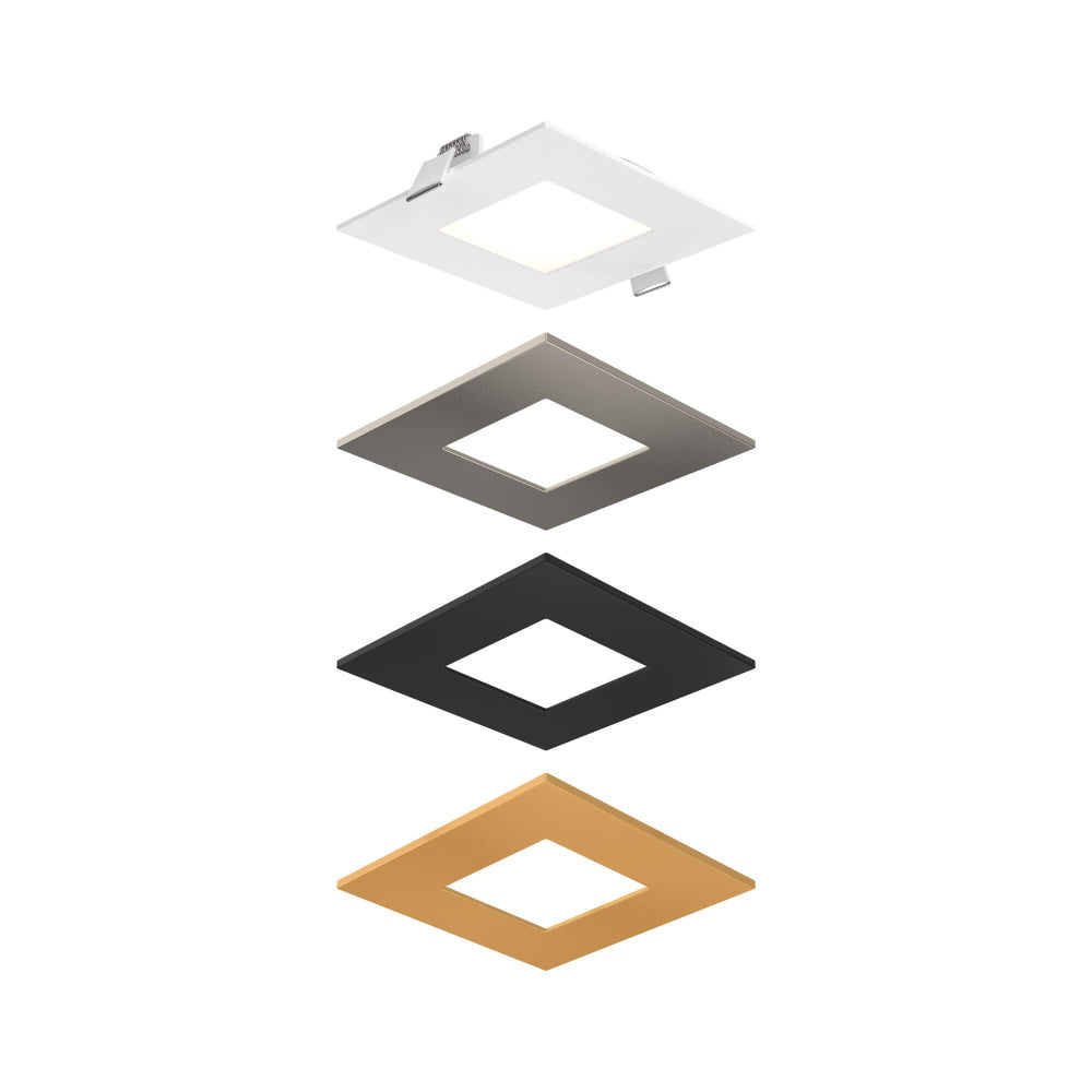 Recessed square panel light with included trims - universal 120V-347V, 0-10V dimming