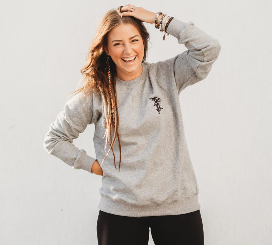 Minimalist Heathered Grey Pine Regular Length Crew