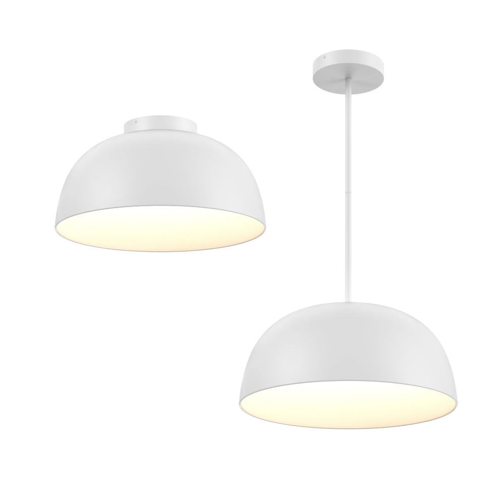20in 2 - 1 Pendant And Flush Mount, Universal Driver - White