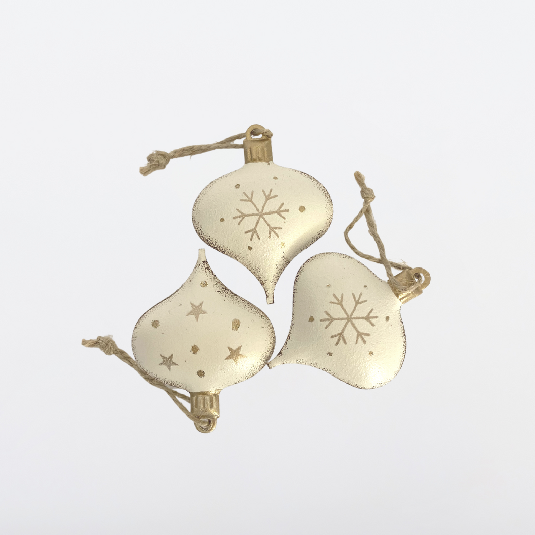 Gold Accent Tree Ornaments Set of 8