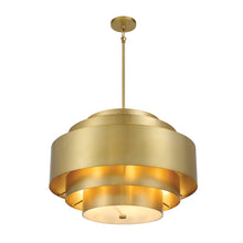 Load image into Gallery viewer, Spyglass Terrace 5 Light Pendant in Soft Brass
