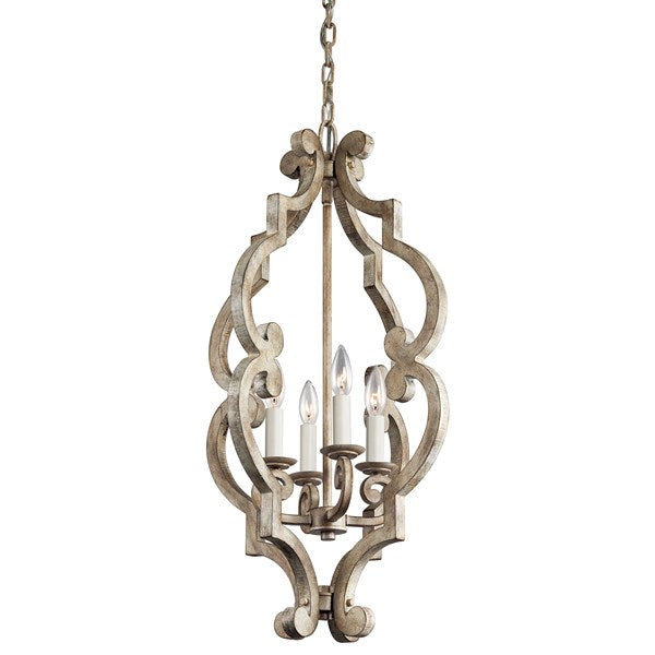 Hayman Bay Foyer Pendant in Distressed Antique White