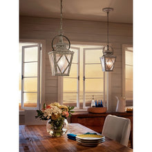 Load image into Gallery viewer, Hayman Bay™ 18&quot; Pendant Clear Seeded Glass Distressed Antique White
