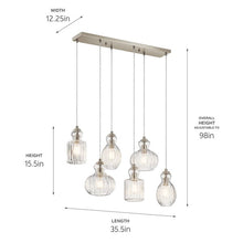 Load image into Gallery viewer, Riviera 6 Light Linear Chandelier (2 Finishes)
