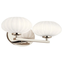 Load image into Gallery viewer, Pim™ 16&quot; 2 Light Vanity Light with Satin Etched Cased Opal Glass Polished Nickel
