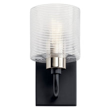 Load image into Gallery viewer, Harvan™ 9.25&quot; Wall Sconce (Clear Ribbed Glass Black)
