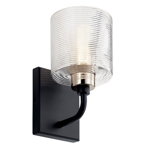 Harvan Wall Sconce with Clear Ribbed Glass (2 Finishes)