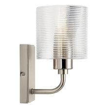 Load image into Gallery viewer, Harvan™ 9.25&quot; Wall Sconce (Clear Ribbed Glass Black)
