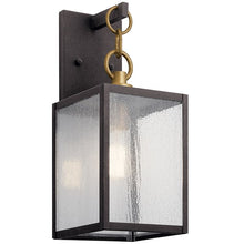 Load image into Gallery viewer, Lahden™ 12&quot; Outdoor Wall Light (Clear Seeded Glass Weathered Zinc)
