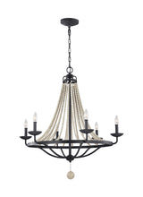 Load image into Gallery viewer, Nori Large Chandelier in Dark Weathered Zinc
