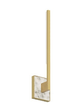 Load image into Gallery viewer, Klee LED Wall Sconce (Natural Brass with White Marble)
