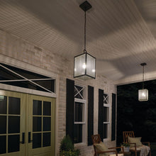 Load image into Gallery viewer, Lahden™ 17.25&quot; Outdoor Convertible Pendant/Semi Flush with Clear Seeded Glass Weathered Zinc
